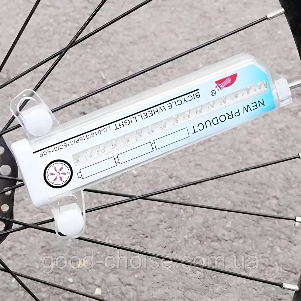 Підсвічування коліс велосипеда на спиці 32 візерунка, на батарейках / Світлодіодна підсвітка на велосипед