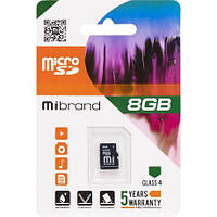 Карта памяти Mibrand MicroSDHC 8GB Class 4 (card only) 121619 купити дешево в інтернет-магазині