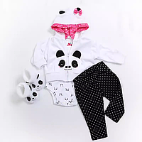 Одежда для куклы реборн "Панда" 55-60 см