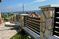 Паркан Ранчо 170 мм горизонтальний металевий односторонній заповнення 8017 коричневий, фото 10