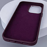 Шкіряний чохол Bonbon Leather Metal Style with MagSafe для Apple iPhone 15 (6.1") Бордовий / Plum, фото 6