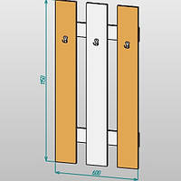 Вішалка настінна в передпокій, вішалка з крючками, вішак для одягу, передпокій (65х115х3)