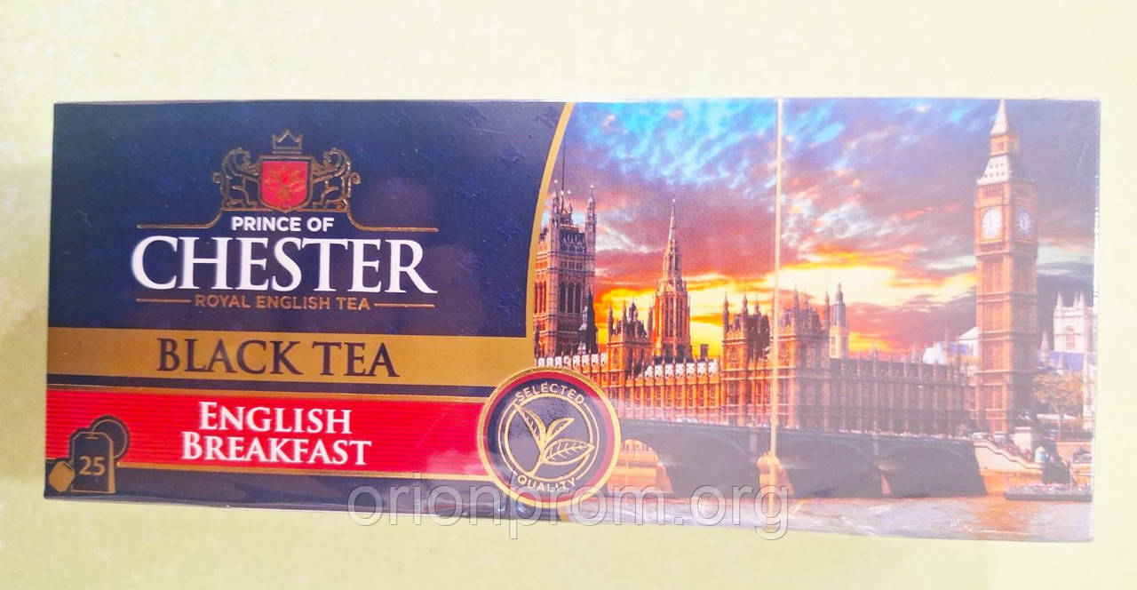 Чай Chester English Breakfast 25 пакетів чорний, фото 1