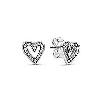 Серебряные серьги «Сверкающее сердце" 298685С01