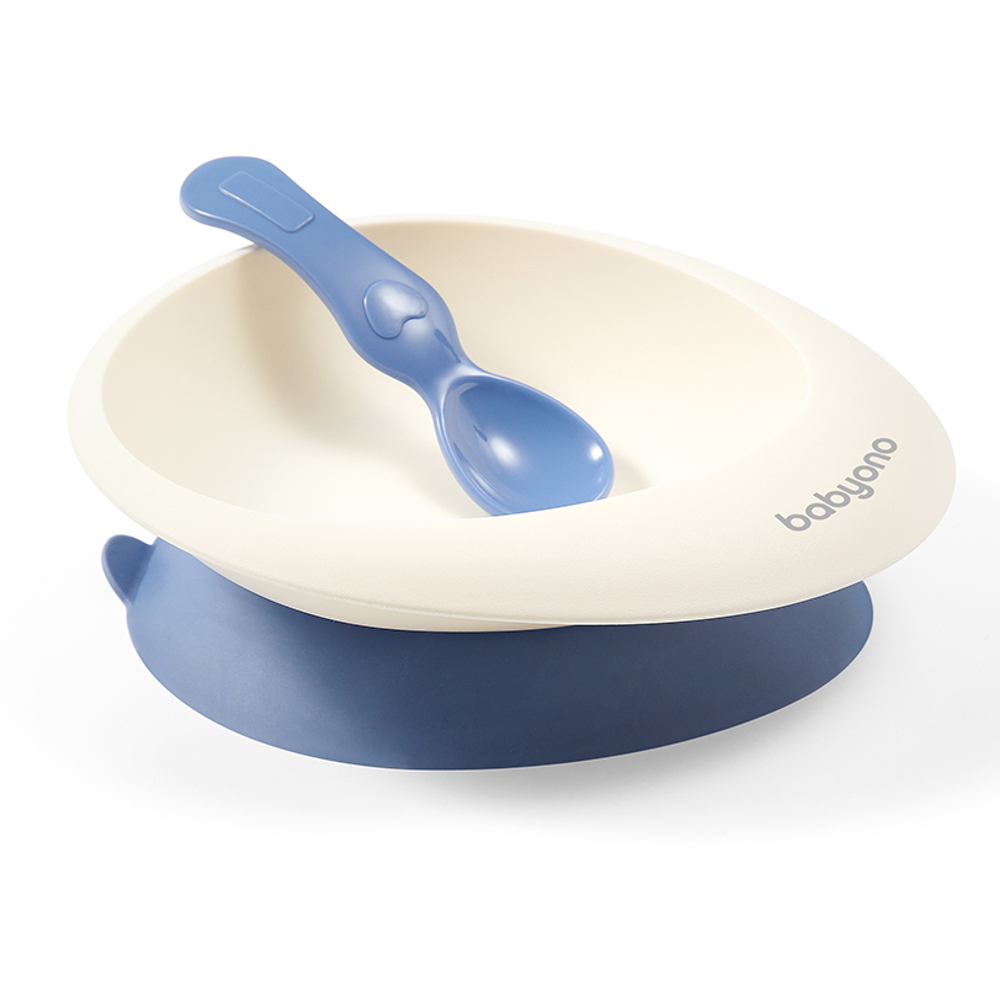 Мисочка з присоскою та ложечкою (Синій) BabyOno (5901435412930)