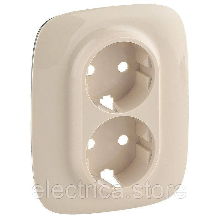 Накладка подвійної розетки с заземленням Valena ALLURE слонова кістка 754956, фото 1
