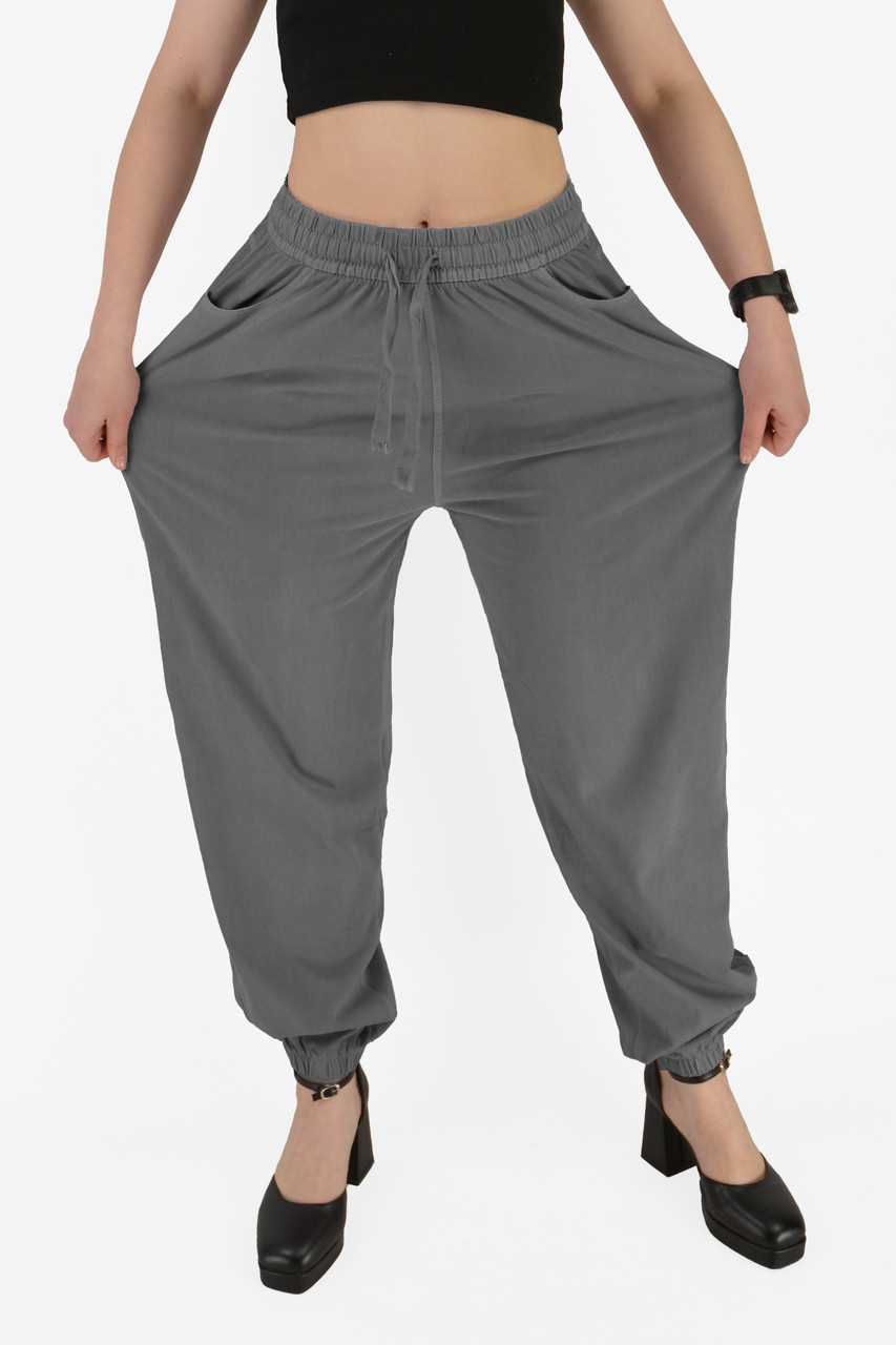 Джинси джогери жіночі літо Широкі штани денім Сірий цвіт 7XL-8XL