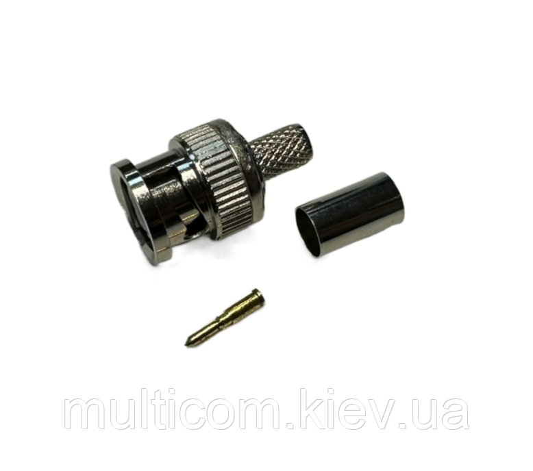 01-10-005. Штекер BNC (RG-59) під кабель, обтискний, метал