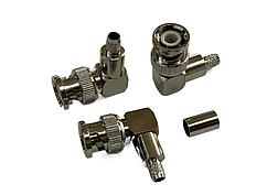 01-10-017. Штекер BNC (RG-59) під кабель, обтискний, кутовий, метал