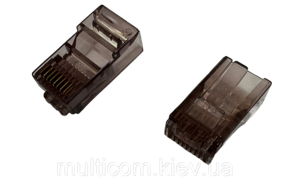 01-12-013. Штекер мережевий 8р8с (RJ-45), Normal quality, пачка 1000шт, кольоровий