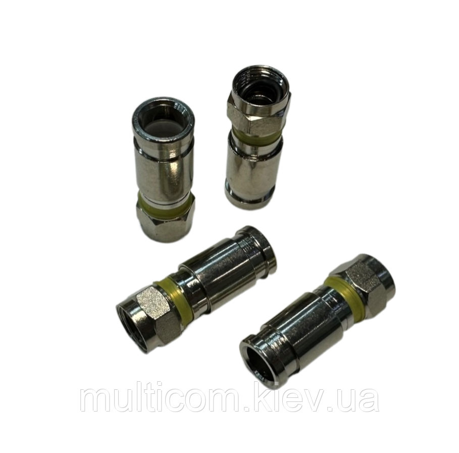 01-09-090. Штекер F (RG-6) компресійний, під кабель, латунь