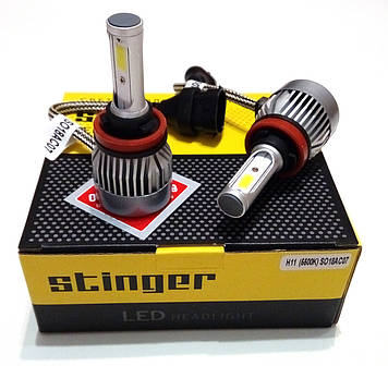 Лампа LED H4 радіатор 36W/3200Lm/5500K + шторка COB IP65/8-48V "Starlite" "Stinger" 9міс.гарант
