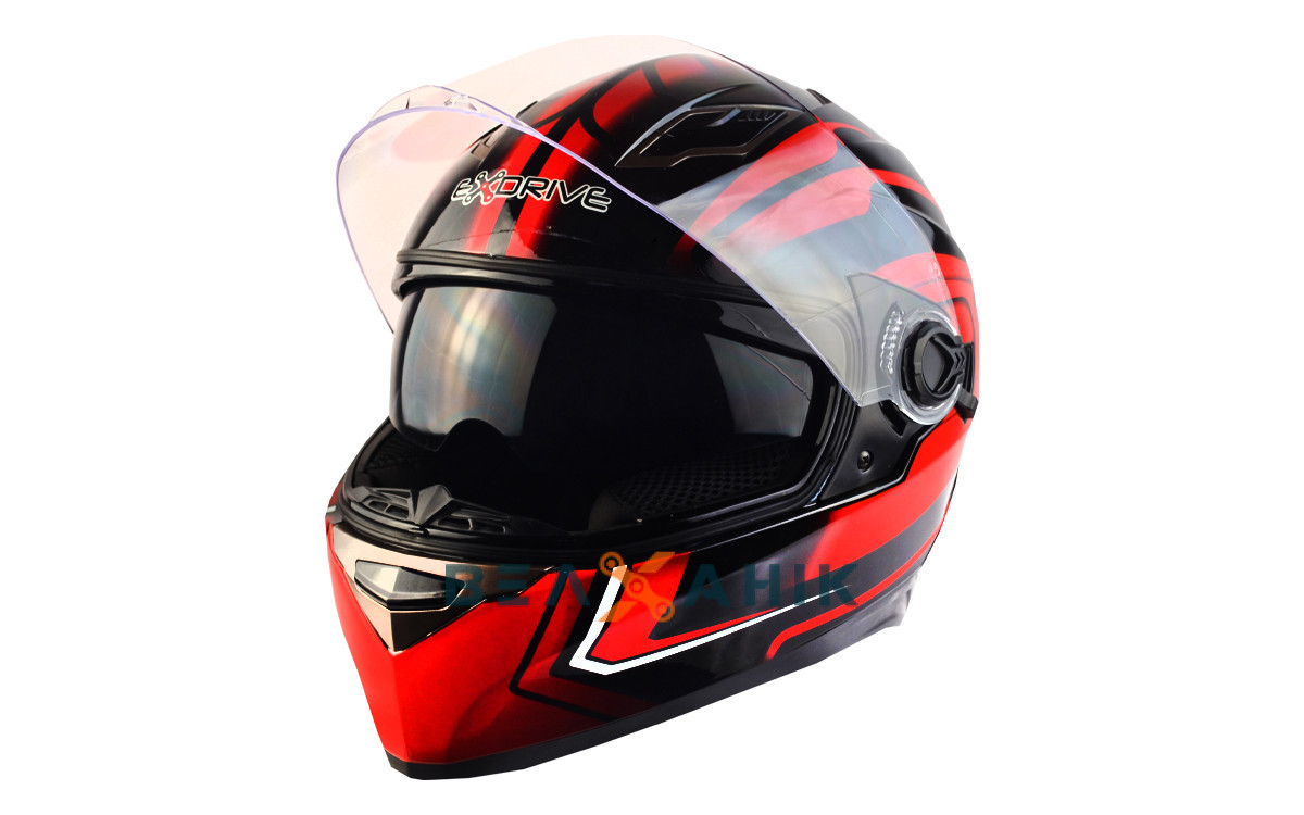 Шолом (інтеграл) + окуляри ExDrive NEON EX-09 червоно-чорний глянець [XL], фото 1