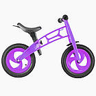 Дитячий беговел, колеса 12", Cross bike KW-11-018, Фіолетовий / Велобіг з надувними шинами / Толокар велосипед, фото 8