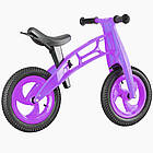 Дитячий беговел, колеса 12", Cross bike KW-11-018, Фіолетовий / Велобіг з надувними шинами / Толокар велосипед, фото 4