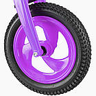 Дитячий беговел, колеса 12", Cross bike KW-11-018, Фіолетовий / Велобіг з надувними шинами / Толокар велосипед, фото 6