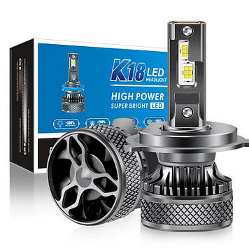 Лампа LED H4 радіатор+кулер 130W/19800Lm/6000K 3570 Chip + 500% IP65/9-36V "K18" 12 міс.гарантії