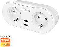 Wi-Fi домашня розетка LogiLink SH0102 2-х канальная (2 x CEE 7/7) + 2 x USB-A