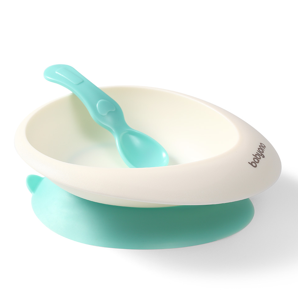 Мисочка з присоскою та ложечкою (Блакитний) BabyOno (5901435413807)
