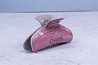 Заколка краб для волос, краб с надписью, крабик пластиковый, длина 9 см, розовый крабик
