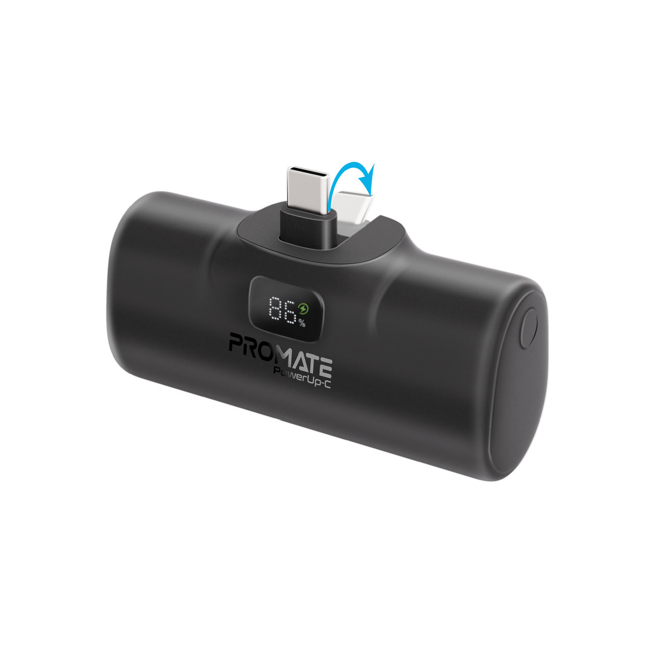 УМБ Promate PowerUp-c 5000 mAh, USB-C порт PD, USB-C штекер Вlack (powerup-c.black), фото 1