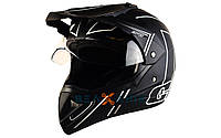 Шлем (кроссовый) ExDrive EX-803 серо-черный мат [S]