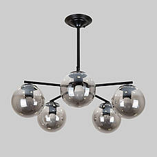 Чорна люстра з графітових кульок на 5 ламп (52-F150-5 BK+BK), фото 2