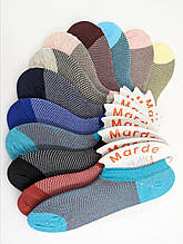 Жіночі ультракороткі шкарпетки Marde в сітку котонові яскравих кольорів 36-40 12 пар/уп. асорті