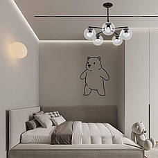 Чорна люстра з прозорих кульок на 5 ламп (52-F150-5 BK+CL), фото 4