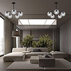 Чорна люстра з прозорих кульок на 5 ламп (52-F150-5 BK+CL), фото 5