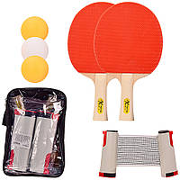 Набор для настольного тенниса TT2136 Extreme Motion, 2 ракетки, 3 мячика ABS, с сеткой в чехле tn