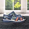 Босоніжки дитячі сандалії для хлопчика із закритою п'ятою та носком сині СВТ.Т 5362, фото 4