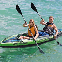 Човен intex challenger k2 kayak Човники надувні 3 м ПВХ Надувна байдарка туристична 2місна 3 метри