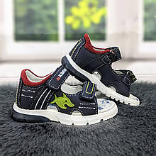 Босоніжки дитячі для хлопчика із закритою п'ятою Kimboo сині 5373 24