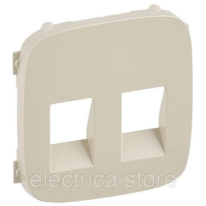 Накладка для аудіо розетки подвійна Valena ALLURE слонова кістка 755376, фото 1