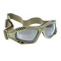 Окуляри тактичні Mil-Tec Десантні затемнені На резинці One size Олива COMMANDO BRILLE AIR PRO OLIV SMOKE