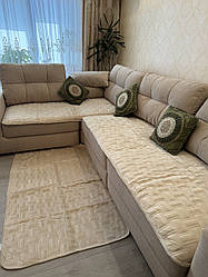 Накидки-дивандеки на кутовий диван і крісла, багатофункціональні 3 полотна