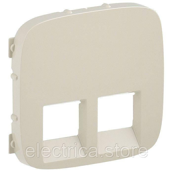 Накладка розетки подвійна Rj11/Rj45 Valena ALLURE слонова кістка 755426, фото 1