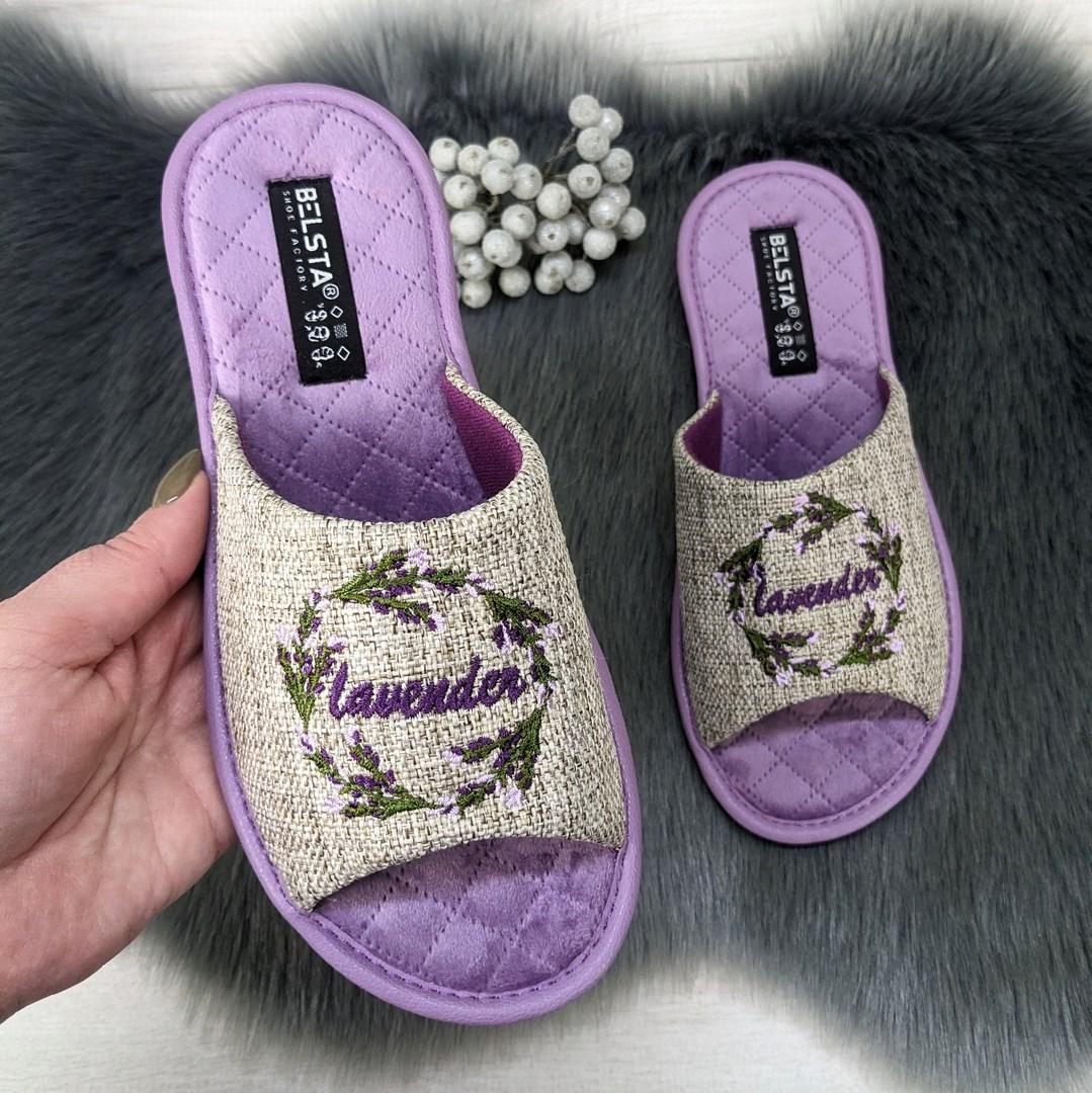 Тапочки жіночі Белста відкриті бузкові 4471, фото 1