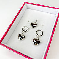 Комплект родий Xuping Набор серьги и кулон сердца Серебро 11 мм Set15003
