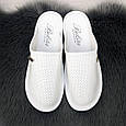Тапочки жіночі Белста білі еко-шкіра з перфорацією 4474, фото 2