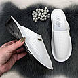 Тапочки жіночі Белста білі еко-шкіра з перфорацією 4474, фото 5