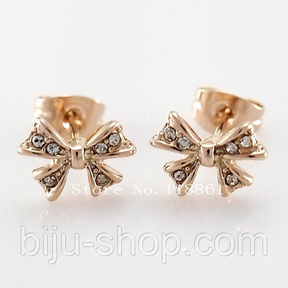 Сережки Бантики. Italina позолота 18K