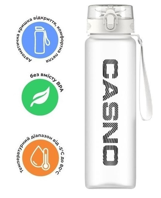 Пляшка для води CASNO 1050 мл KXN-1184 Біла 12 5772083877 w640 h2048 5771782904 w640 h2048 5757781649
