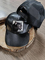 Кепка Бейсболка Тракер із сіткою Goorin Brothers Animal Farm Pantera з Пантерою чорна шкіра