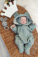 Детский летний муслиновый человечек комбинезон для новорожденного лето 0-3 мес размер 56-62 см