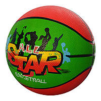 Мяч баскетбольный VA-0002 размер 7, резина, 8 панелей, 4 цвета, сетка, кул., 550 г