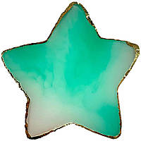 Палитра в форме "Звезда" (10х10см.) для смешивания гель-лаков и красок + подставка для кистей - 383 Зеленый