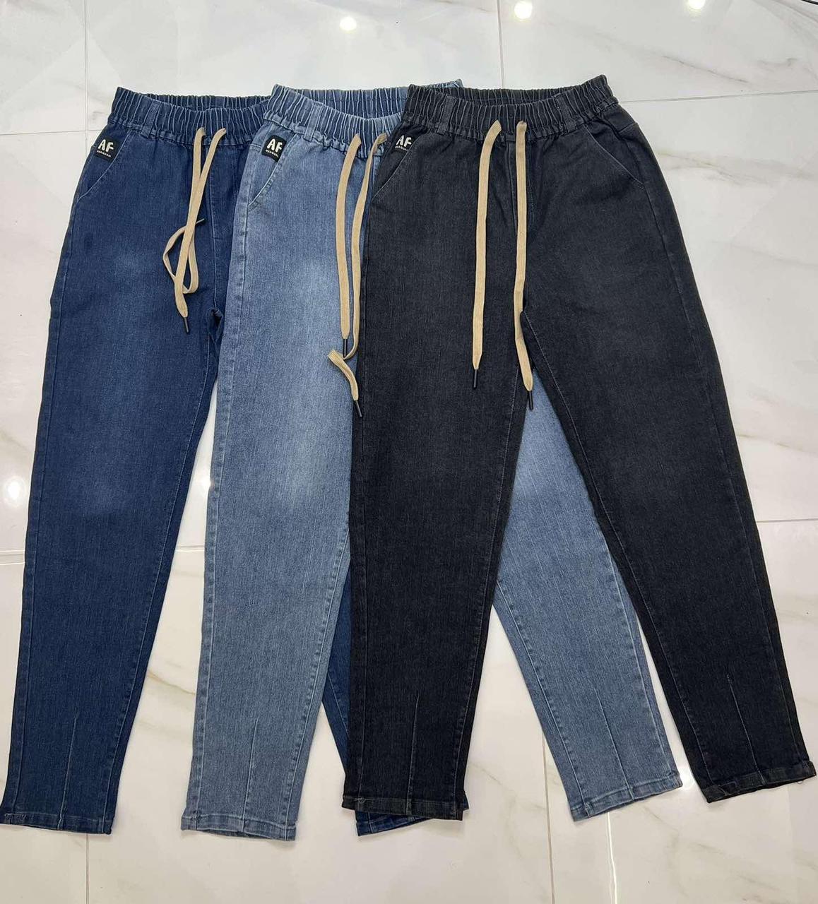Модні зручні джинси МОМ добре тягнуться великі розміри 44-64 графітові