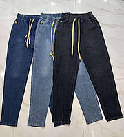 Модные удобные джинсы МОМ хорошо тянутся большие размеры 44-64 графит